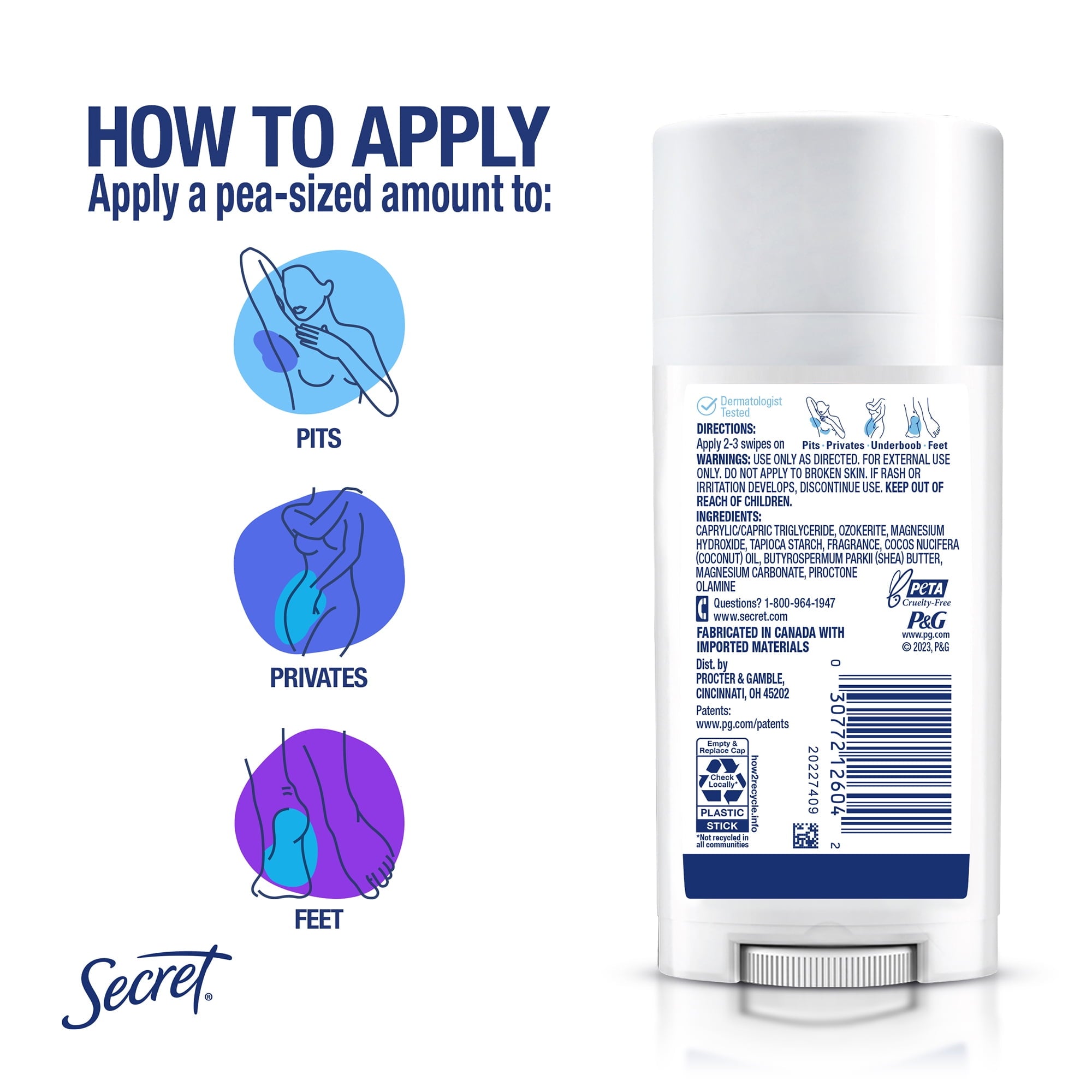 Whole Body Stick Aluminum Free Deodorant for Women Unscented 2.6oz