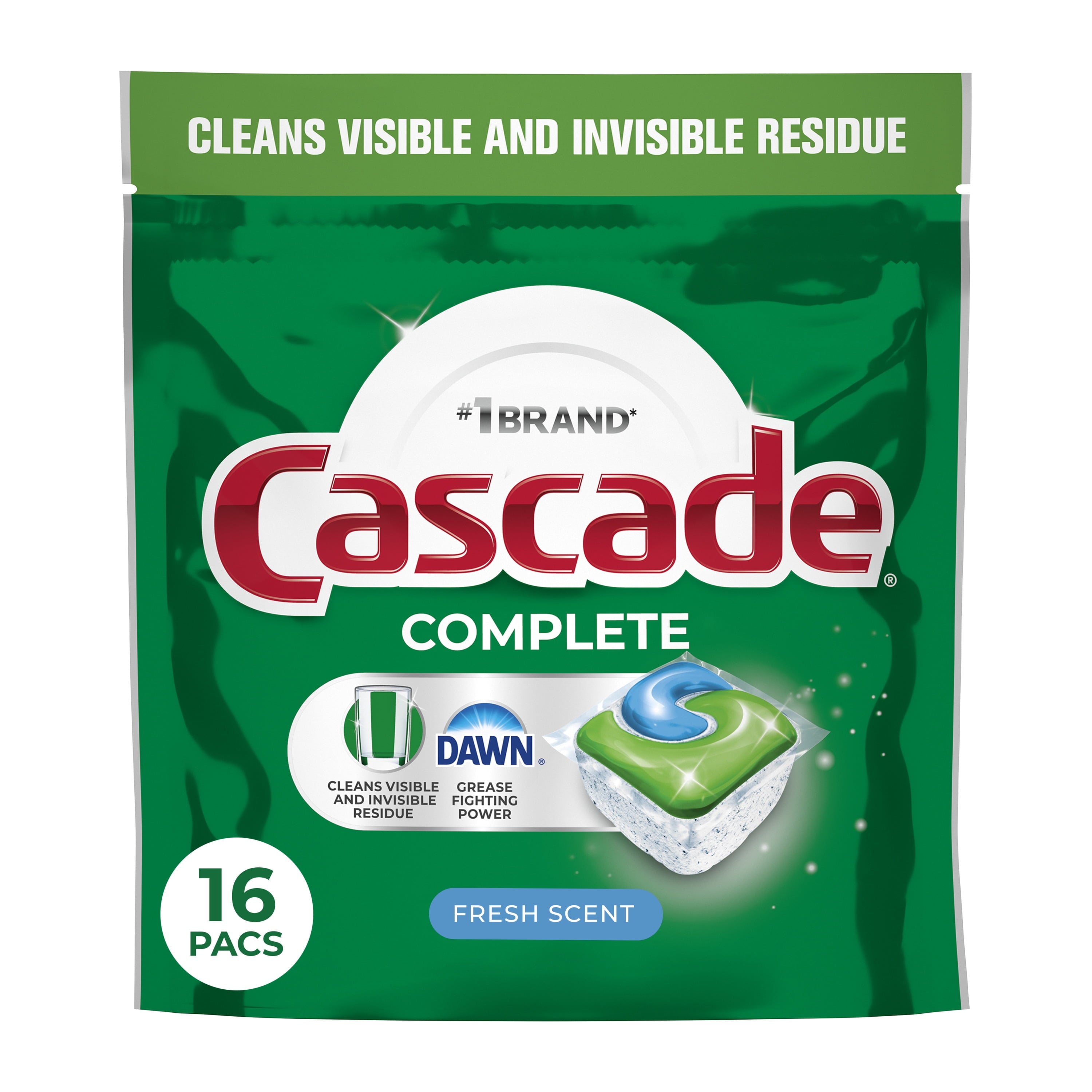 Complete Dishwasher Pods, Dishwasher Detergent, Dish Detergent Soap, Fresh, 16 Count