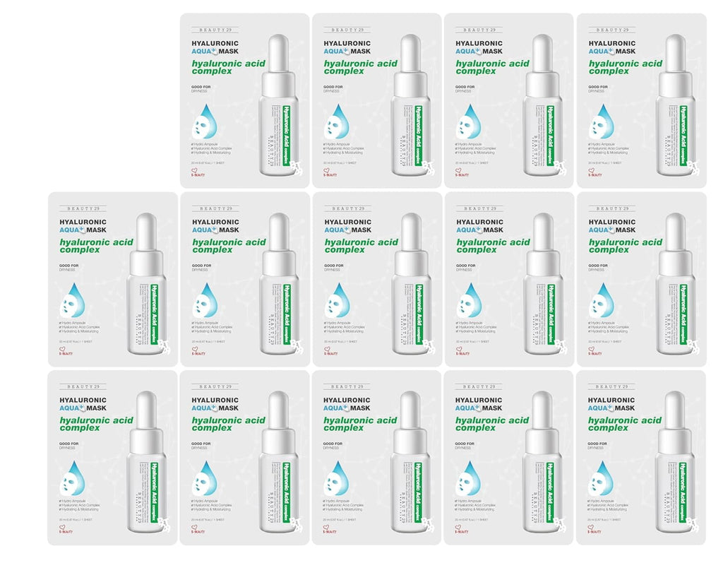 BEAUTY29 Hyaluronic Aqua Plus Essence Full Face Facial Sheet Mask 14 Sheets - 2 WEEKS SET