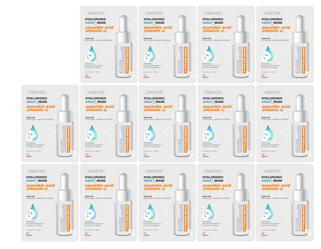 BEAUTY29 Hyaluronic Aqua Plus Essence Full Face Facial Sheet Mask 14 Sheets - 2 WEEKS SET