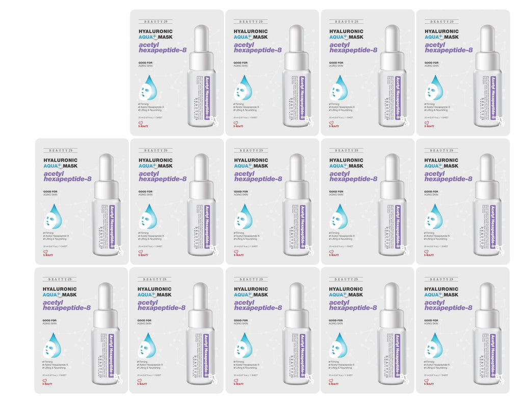 BEAUTY29 Hyaluronic Aqua Plus Essence Full Face Facial Sheet Mask 14 Sheets - 2 WEEKS SET