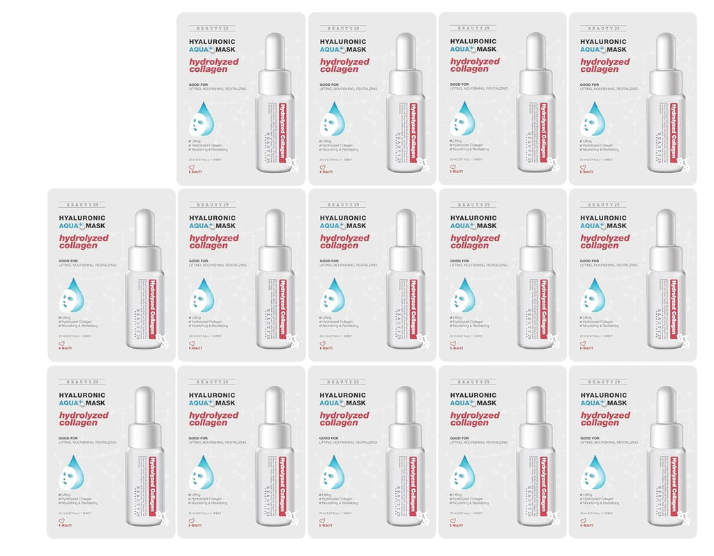 BEAUTY29 Hyaluronic Aqua Plus Essence Full Face Facial Sheet Mask 14 Sheets - 2 WEEKS SET