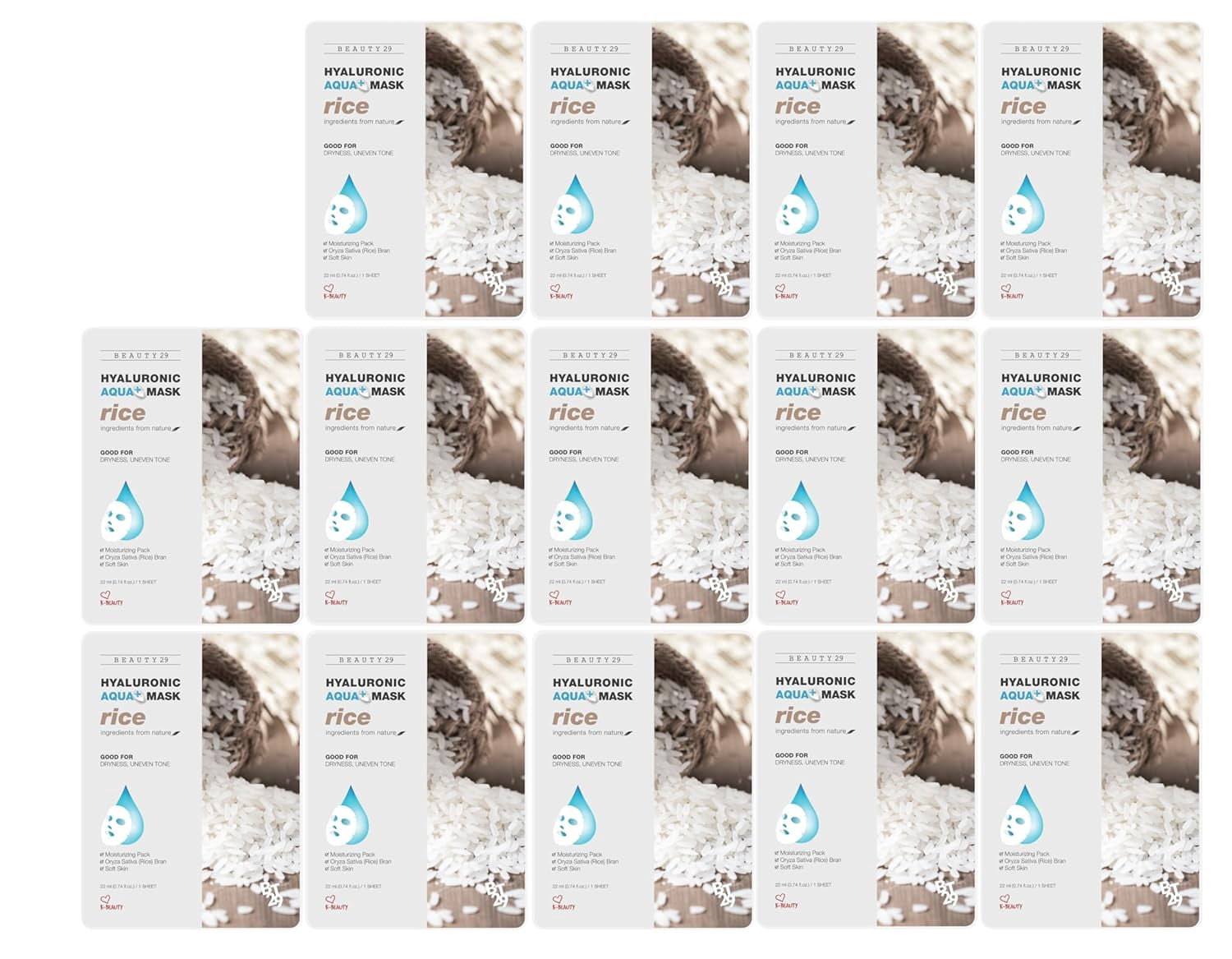 BEAUTY29 Hyaluronic Aqua Plus Essence Full Face Facial Sheet Mask 14 Sheets - 2 WEEKS SET