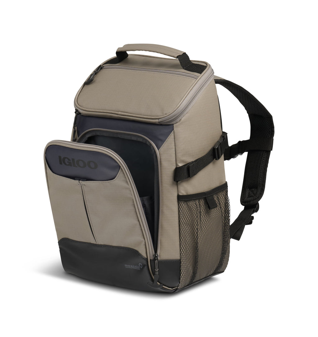Igloo Trek Backpack Soft-Sided Cooler with 24 Can Capacity in Sandstone Tan