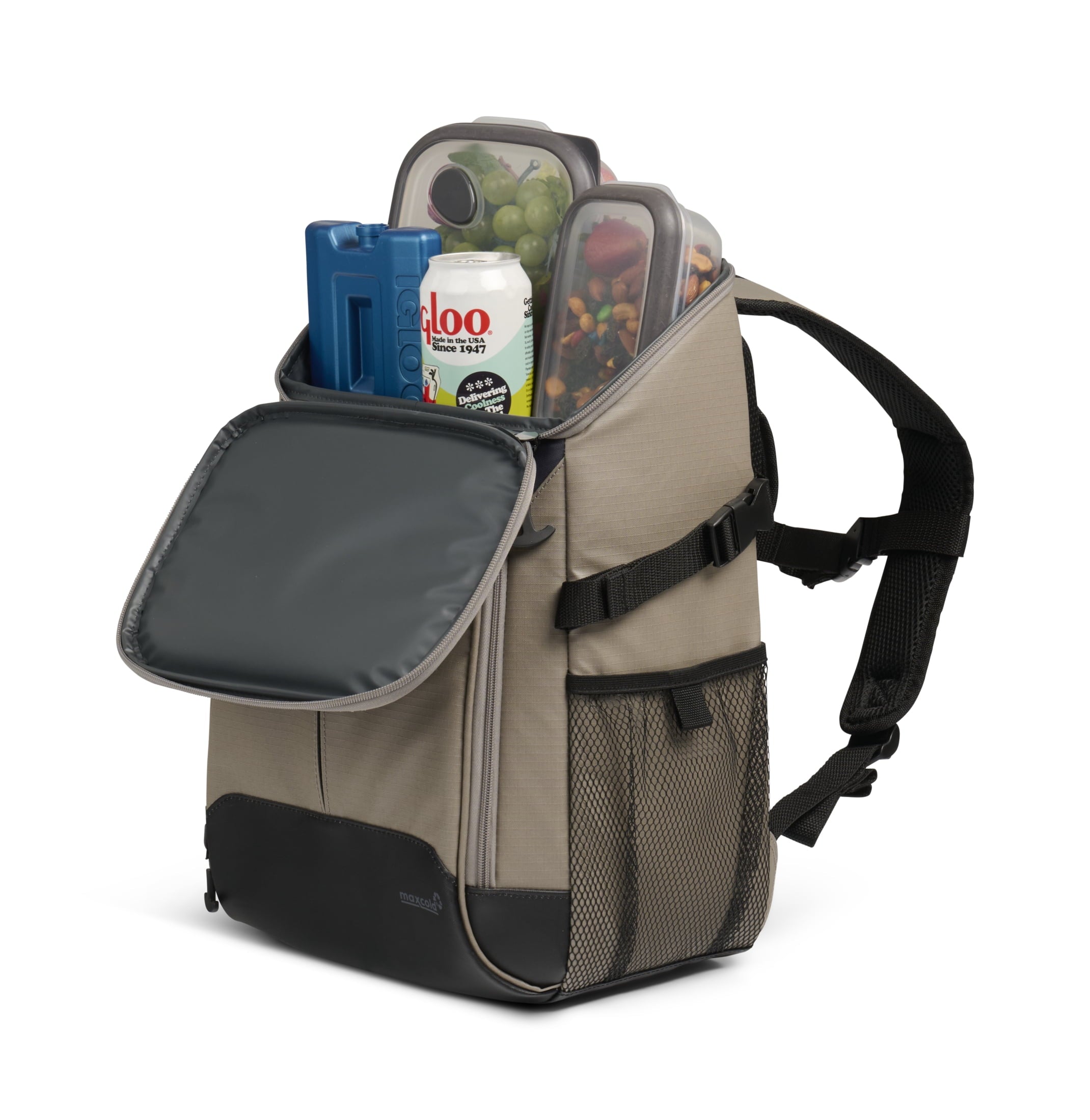 Igloo Trek Backpack Soft-Sided Cooler with 24 Can Capacity in Sandstone Tan
