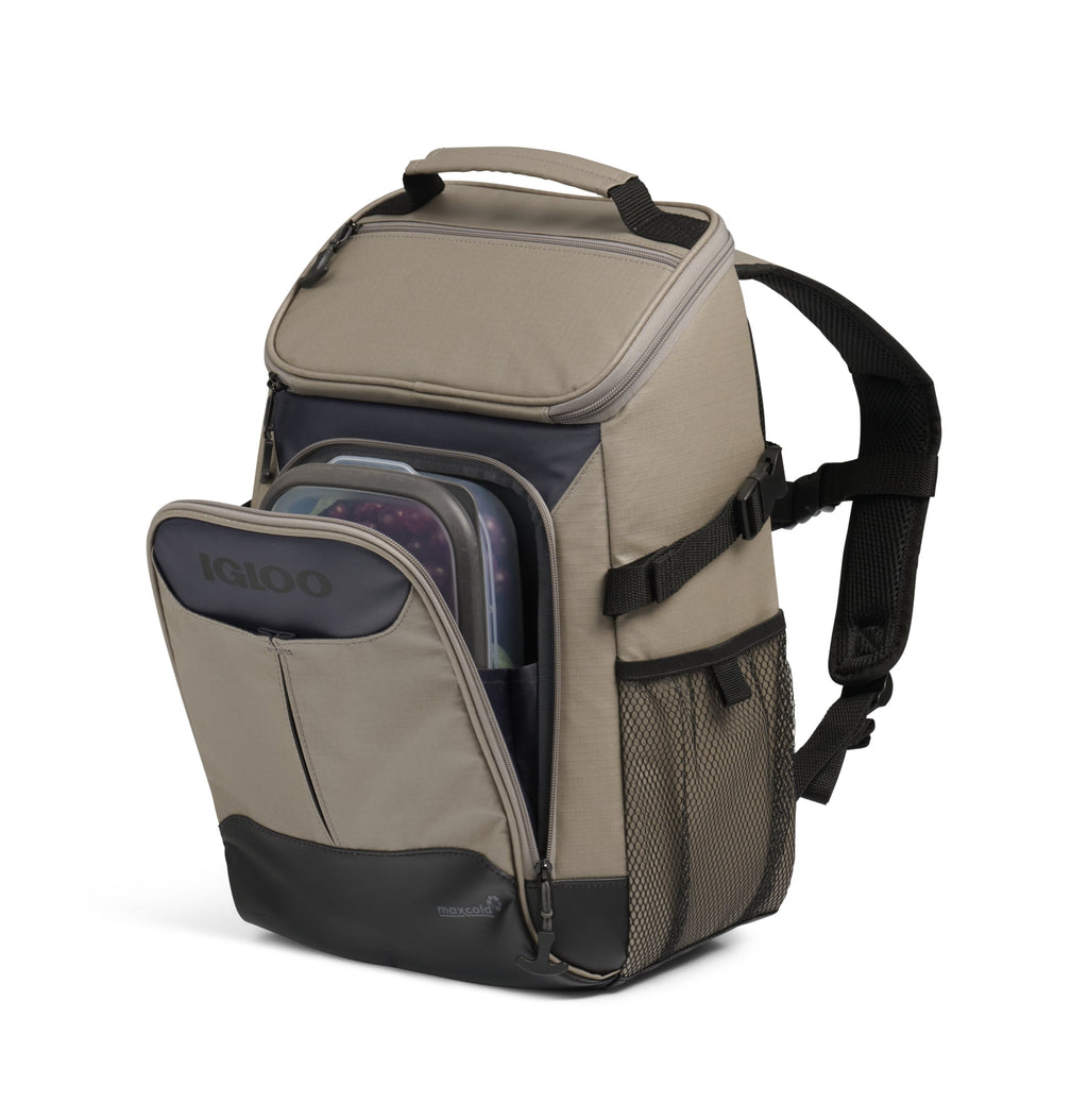 Igloo Trek Backpack Soft-Sided Cooler with 24 Can Capacity in Sandstone Tan