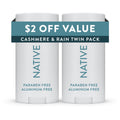 Twin Pack Cashmere &amp; Rain Deodorant, 2 Count, 2.3 oz