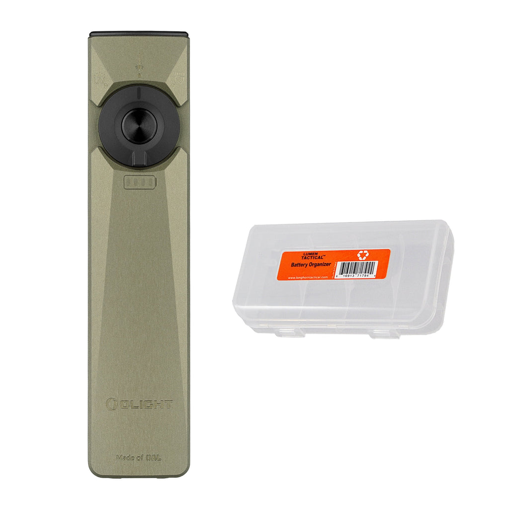 1400 Lumen Rechargeable EDC Flashlight with UV Light &amp; Green Laser + LumenTac Organizer