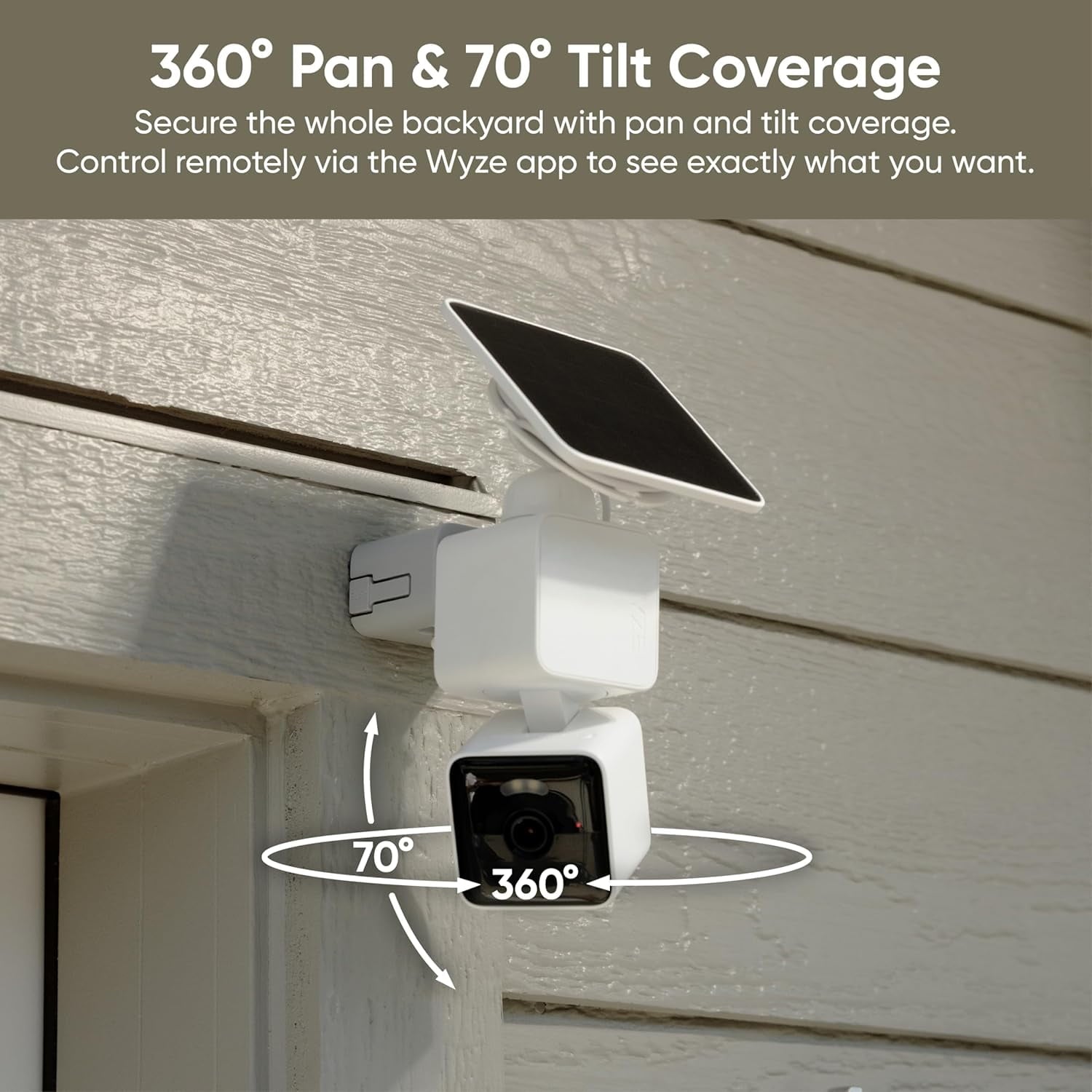 Solar Cam Pan Security Camera, Wireless Outdoor, 2K Pan/Tilt 360° View Battery Powered WiFi Cameras for Home Security with AI Motion Detection, Color Night Vision
