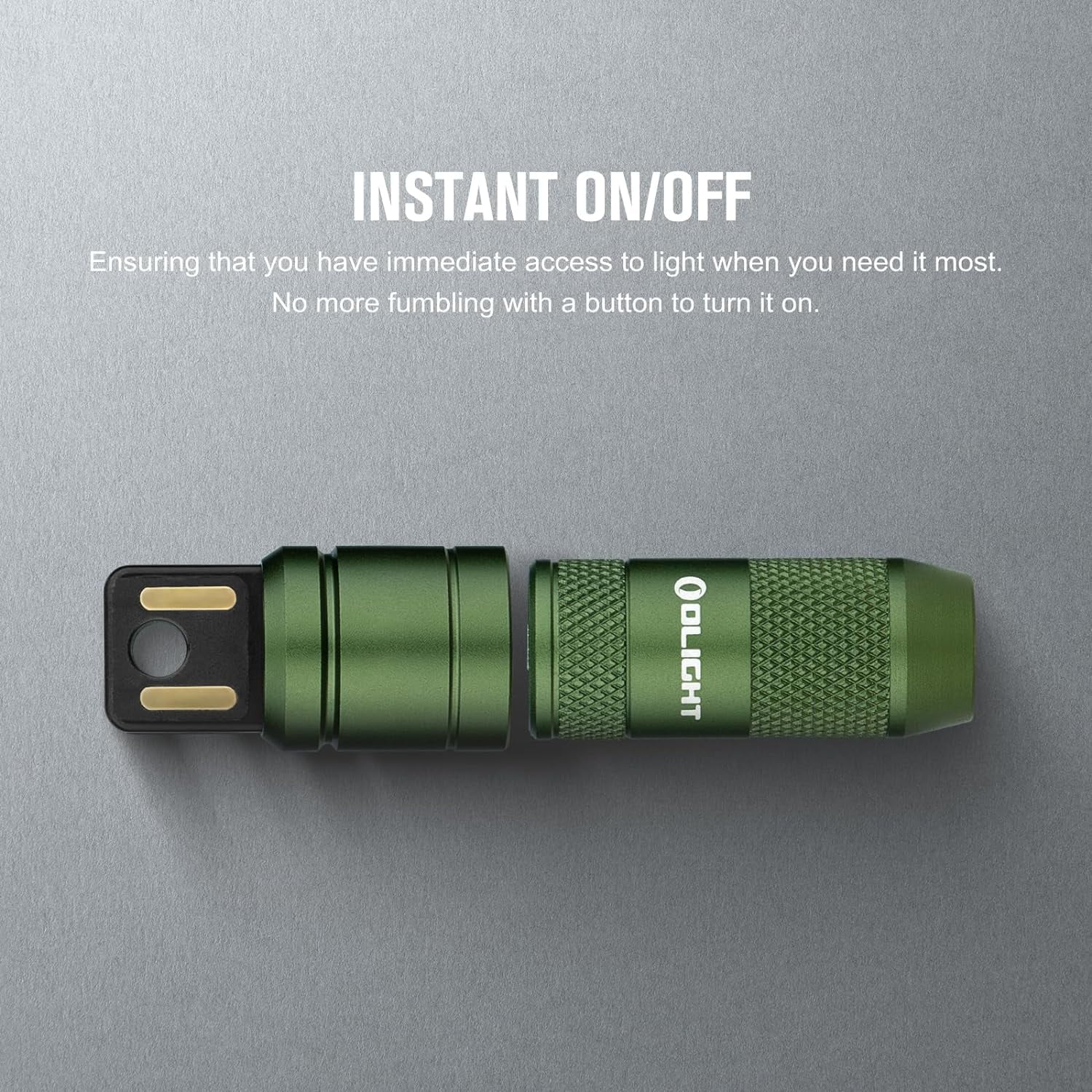 IMINI 2 EDC Rechargeable Flashlight 50 Lumens Compact and Portable Mini Light for Everyday Carry and Emergencies (OD Green)