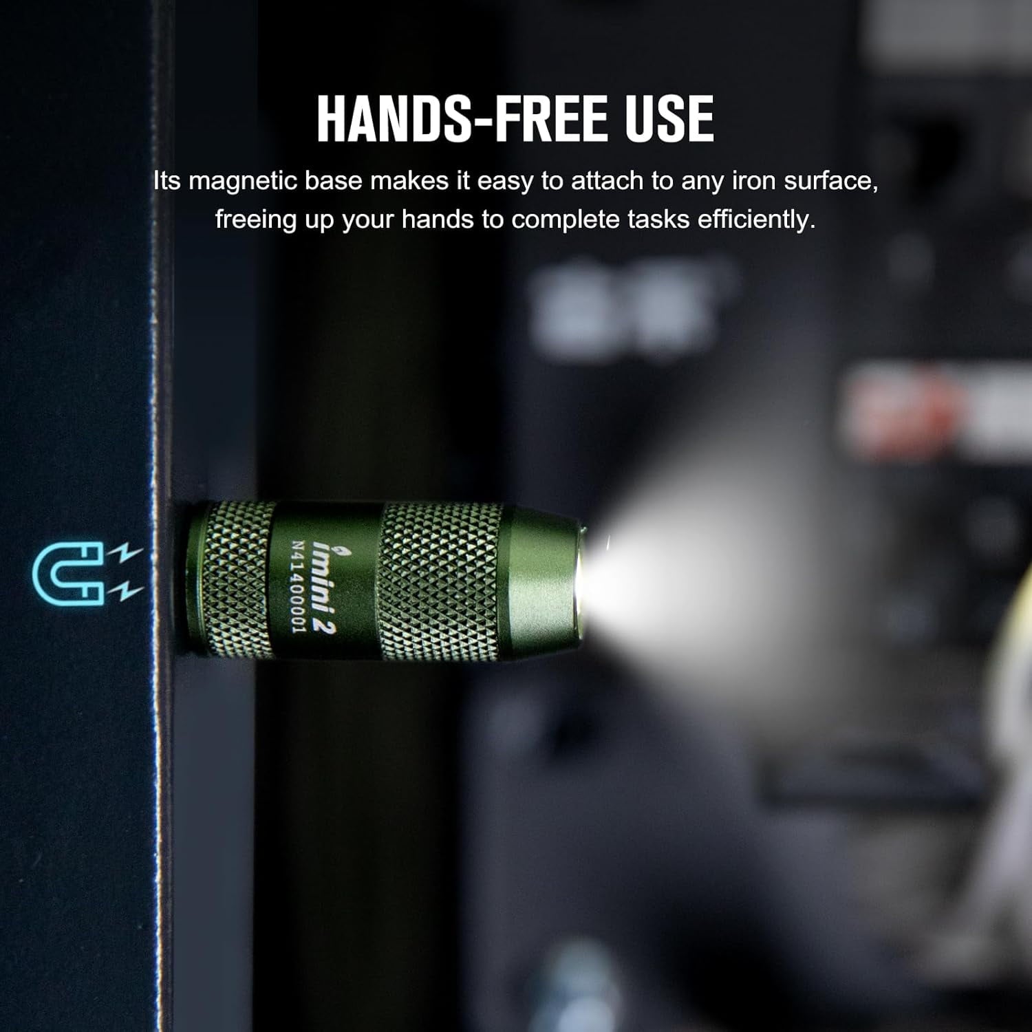 IMINI 2 EDC Rechargeable Flashlight 50 Lumens Compact and Portable Mini Light for Everyday Carry and Emergencies (OD Green)