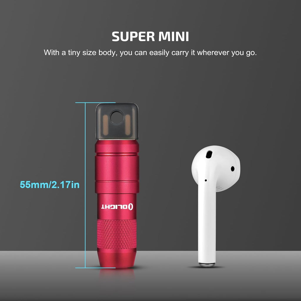 IMINI 2 EDC Rechargeable Flashlight 50 Lumens Compact and Portable Mini Light for Everyday Carry and Emergencies (OD Green)