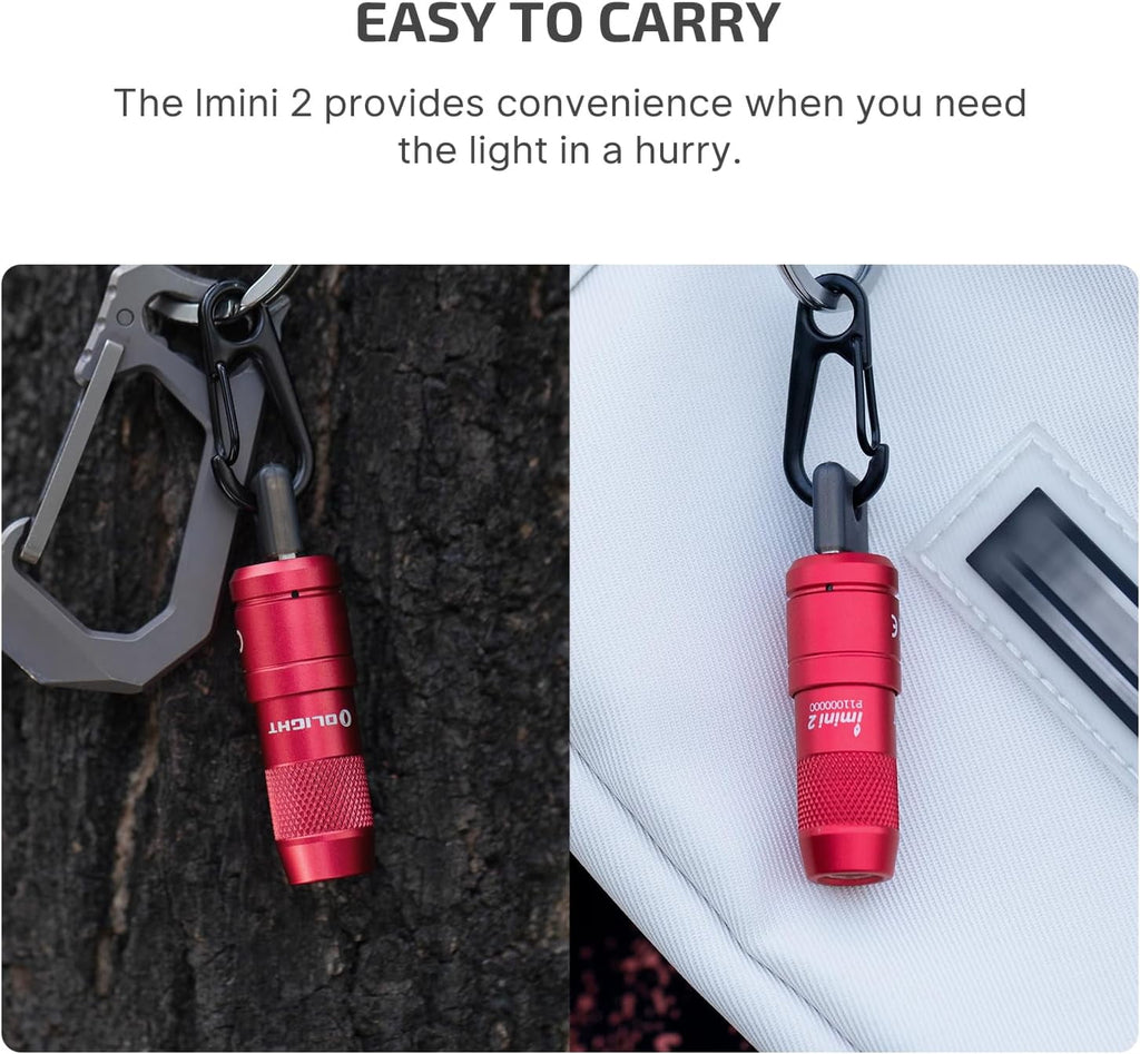 IMINI 2 EDC Rechargeable Flashlight 50 Lumens Compact and Portable Mini Light for Everyday Carry and Emergencies (OD Green)