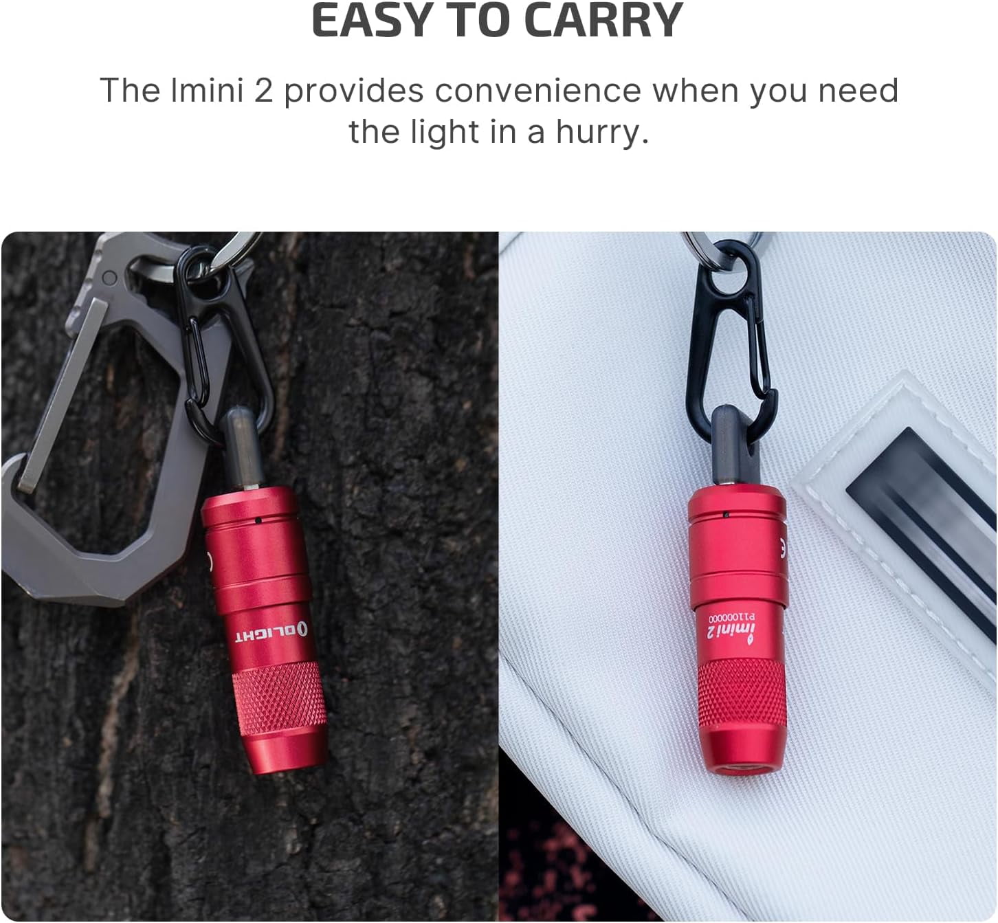 IMINI 2 EDC Rechargeable Flashlight 50 Lumens Compact and Portable Mini Light for Everyday Carry and Emergencies (OD Green)
