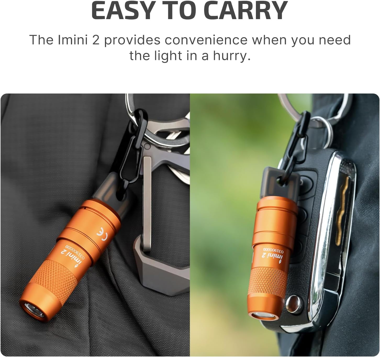 IMINI 2 EDC Rechargeable Flashlight 50 Lumens Compact and Portable Mini Light for Everyday Carry and Emergencies (OD Green)