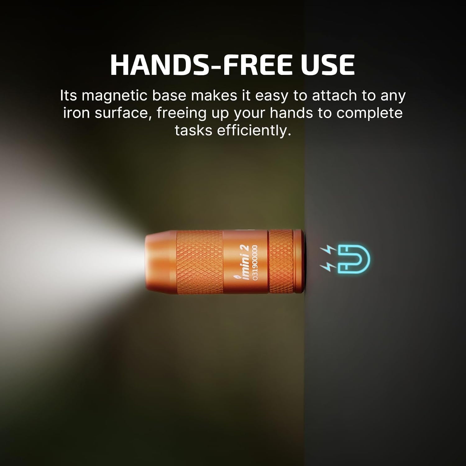IMINI 2 EDC Rechargeable Flashlight 50 Lumens Compact and Portable Mini Light for Everyday Carry and Emergencies (OD Green)