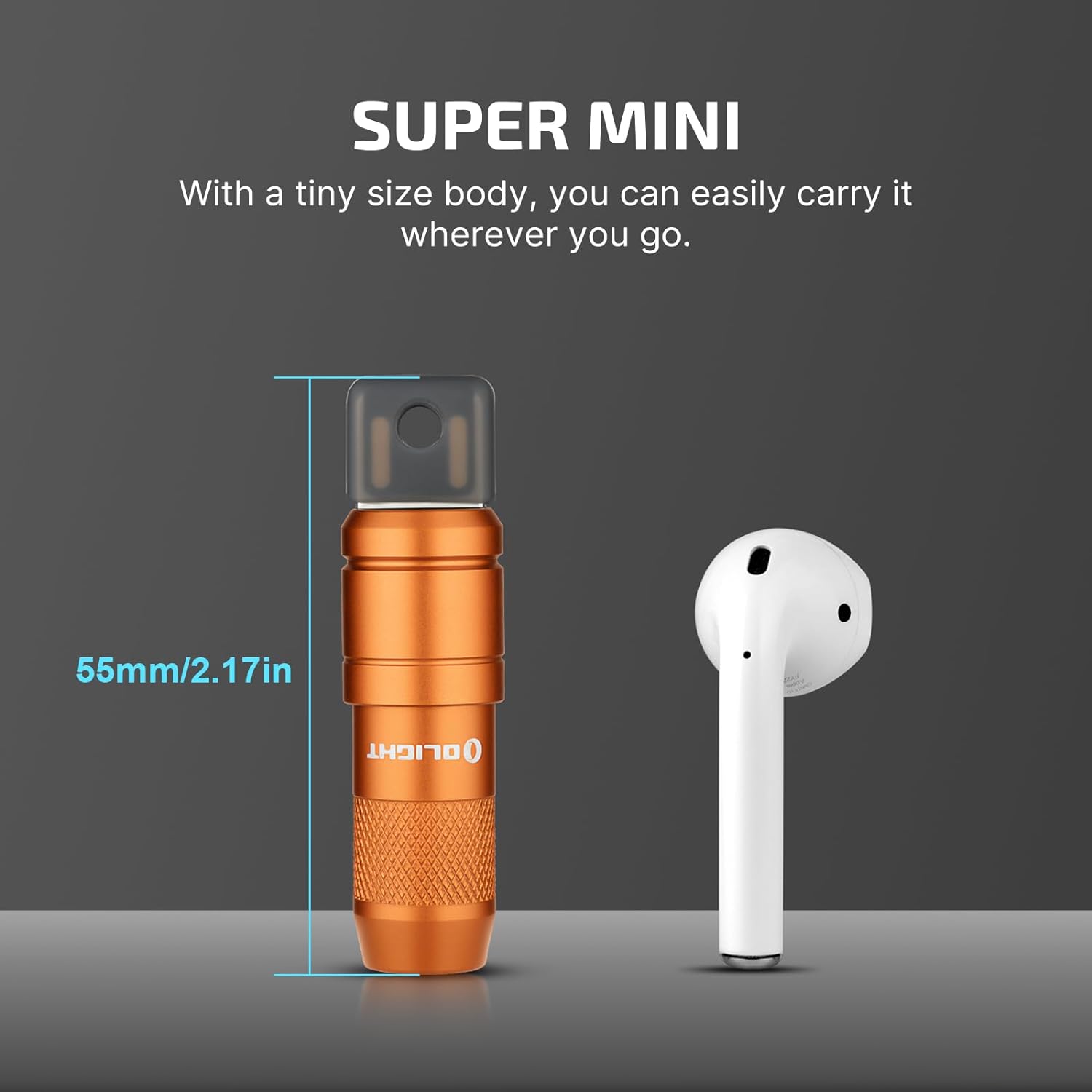 IMINI 2 EDC Rechargeable Flashlight 50 Lumens Compact and Portable Mini Light for Everyday Carry and Emergencies (OD Green)