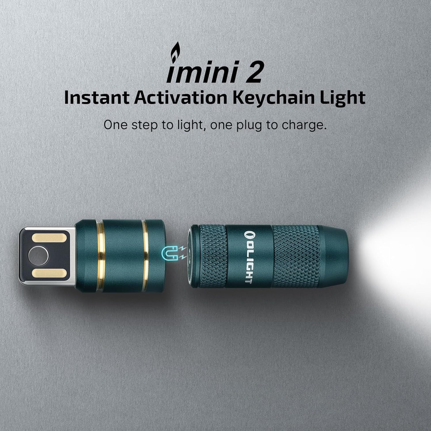 IMINI 2 EDC Rechargeable Flashlight 50 Lumens Compact and Portable Mini Light for Everyday Carry and Emergencies (OD Green)