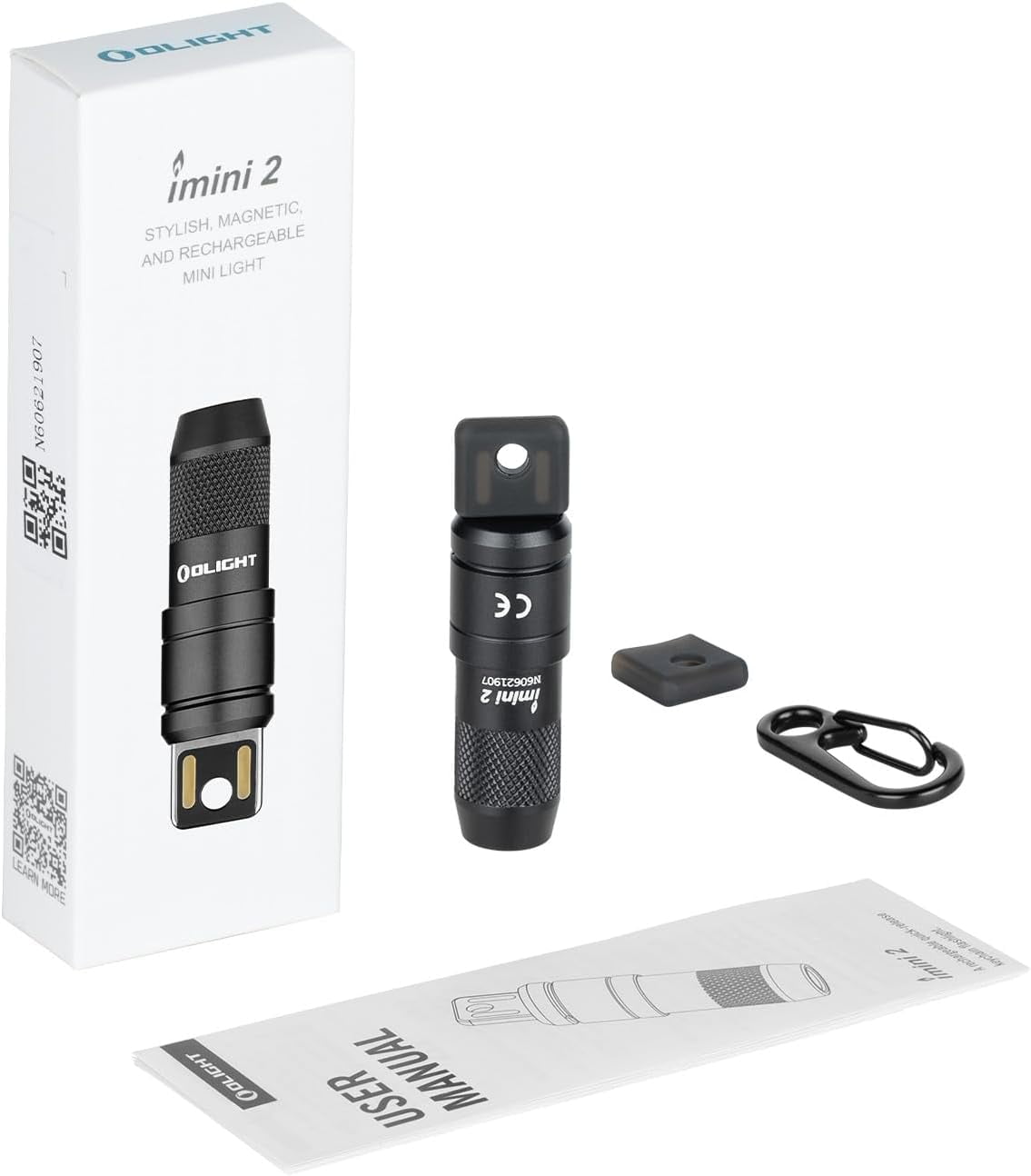 IMINI 2 EDC Rechargeable Flashlight 50 Lumens Compact and Portable Mini Light for Everyday Carry and Emergencies (OD Green)