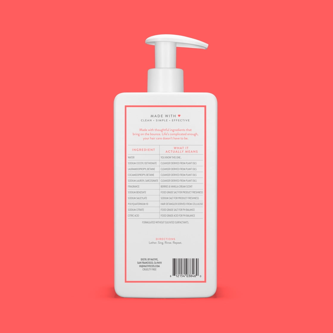 Sulfate Free Shampoo, Berries and Vanilla, Strengthening for Women and Men, 16.5 fl oz