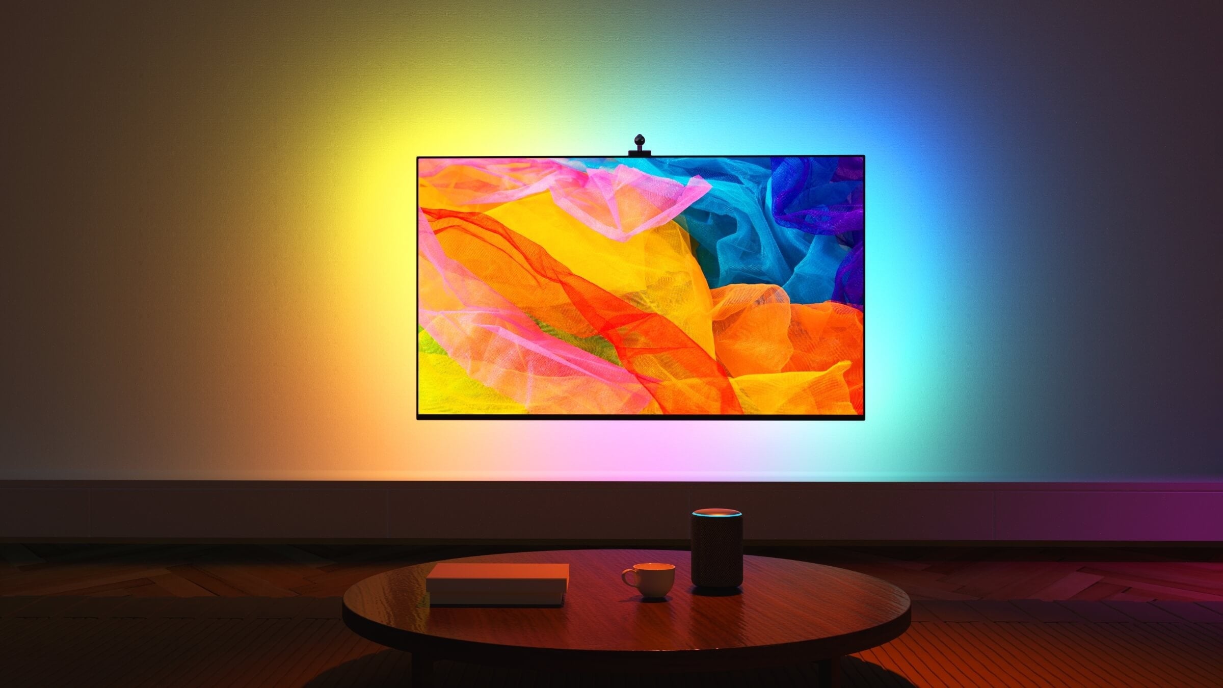 New TV Strip Lights with Camera, Backlight for 55-65 inch TVs, Music and Video Sync TV Light， LED Light Strips
