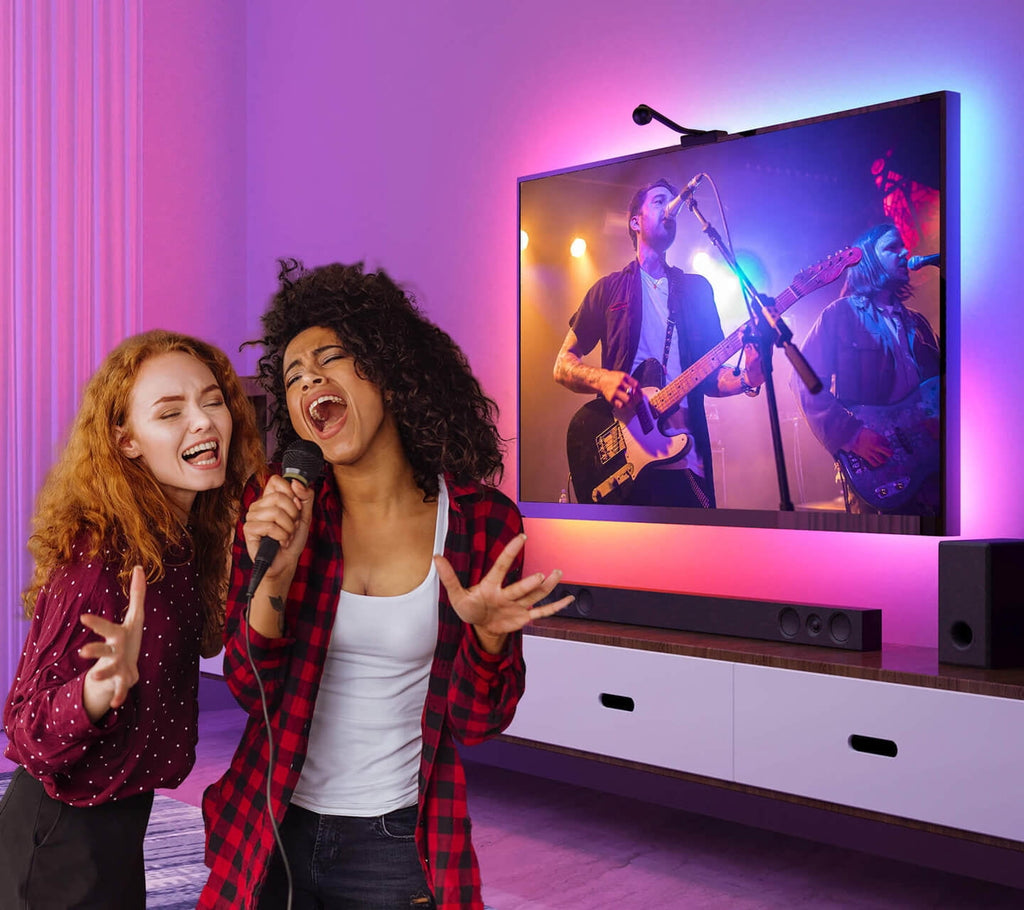 New TV Strip Lights with Camera, Backlight for 55-65 inch TVs, Music and Video Sync TV Light， LED Light Strips