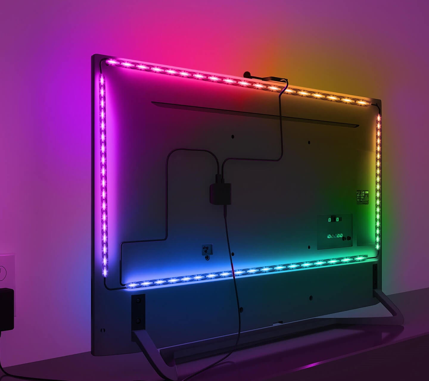 New TV Strip Lights with Camera, Backlight for 55-65 inch TVs, Music and Video Sync TV Light， LED Light Strips