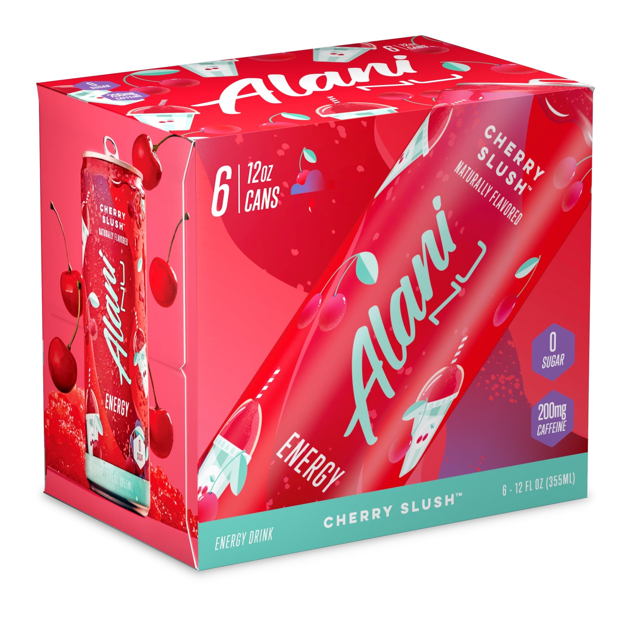 Energy Drink, Cherry Slush, 12 fl oz Cans (6 Pack)