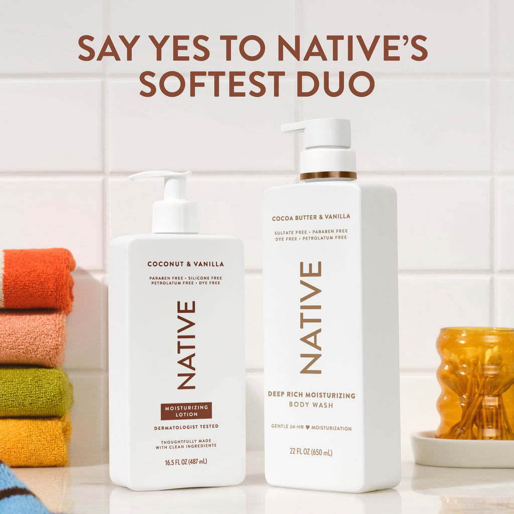 (6 pack) Native Lotion, Moisturizing, Paraben Free, Coconut &amp; Vanilla, for Women and Men, 16.5 fl oz