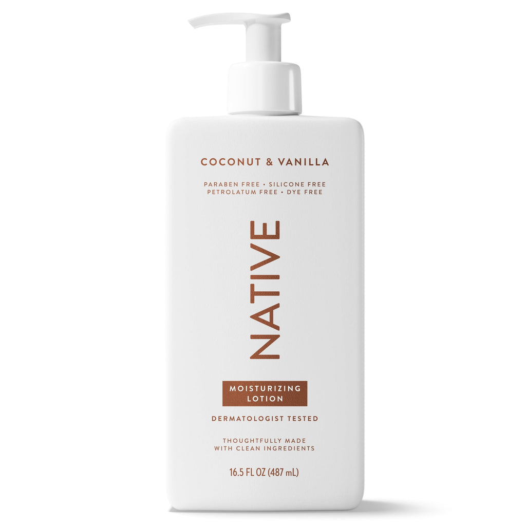 (6 pack) Native Lotion, Moisturizing, Paraben Free, Coconut &amp; Vanilla, for Women and Men, 16.5 fl oz