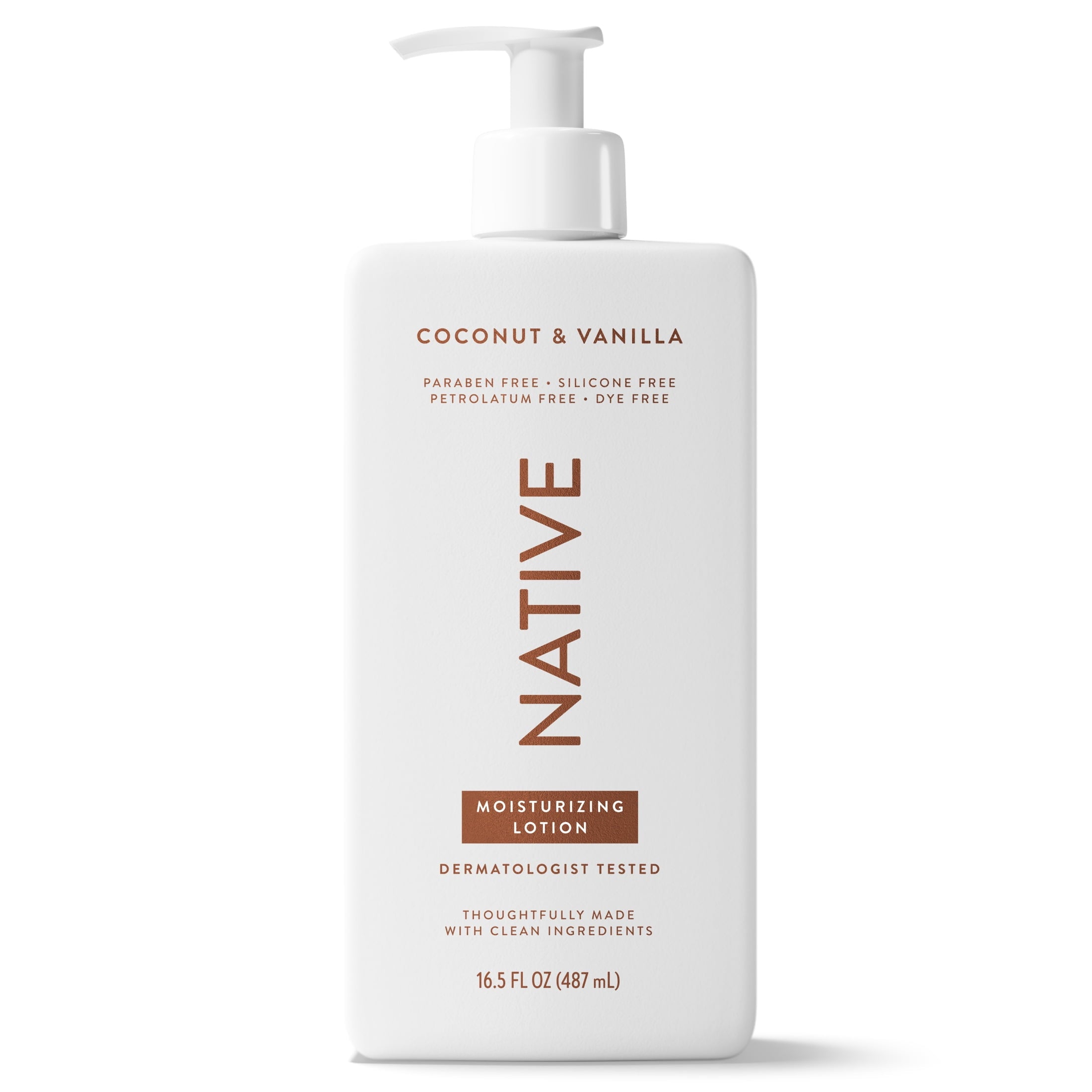 (6 pack) Native Lotion, Moisturizing, Paraben Free, Coconut &amp; Vanilla, for Women and Men, 16.5 fl oz