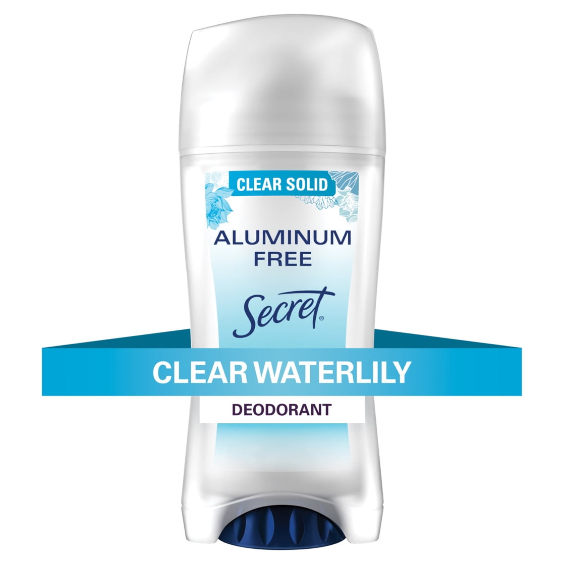 Aluminum Free Deodorant Clear Solid, Waterlily, 2.4 oz