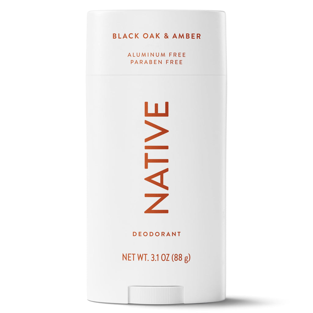 Aluminum Free Deodorante For Men, 72 Hour Solid Deodorant Stick, Black Oak &amp; Amber, 3.1oz