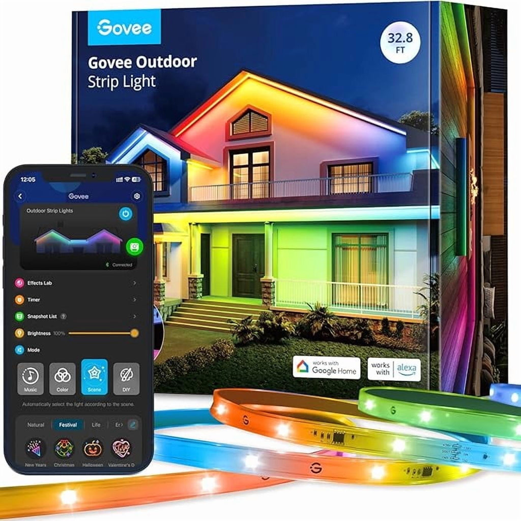 RGBICWW Outdoor LED Strip Lights (32.8 ft)