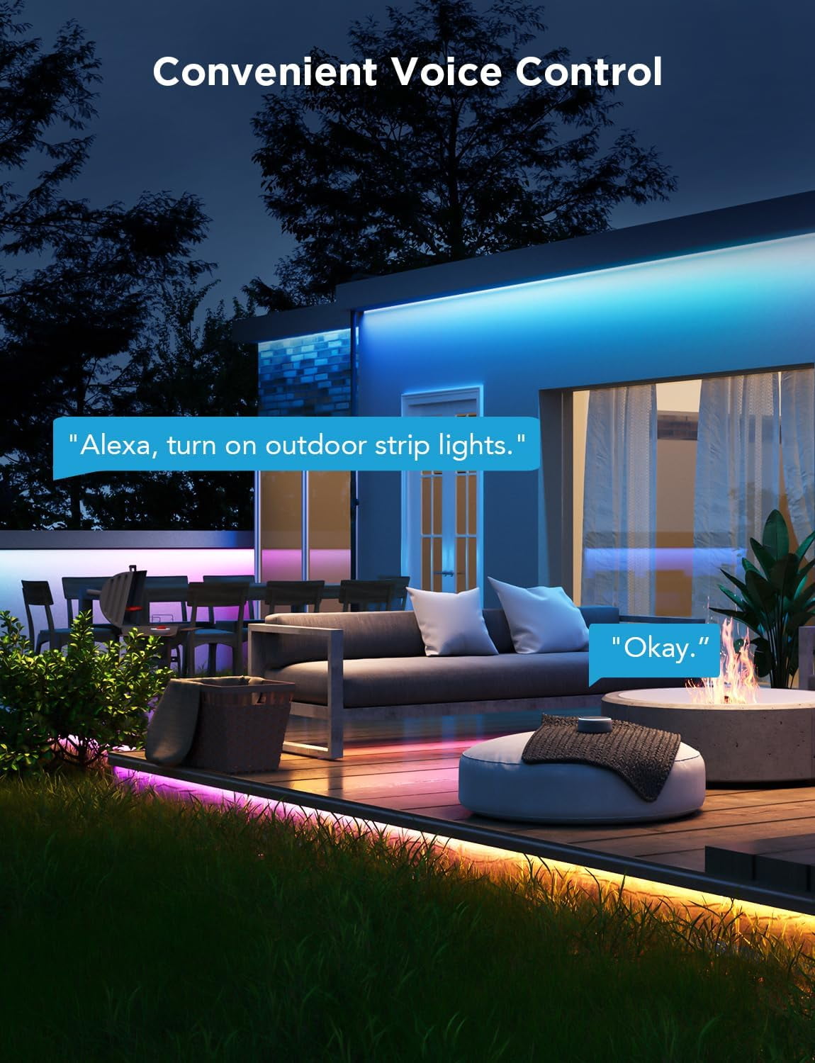 RGBICWW Outdoor LED Strip Lights (32.8 ft)