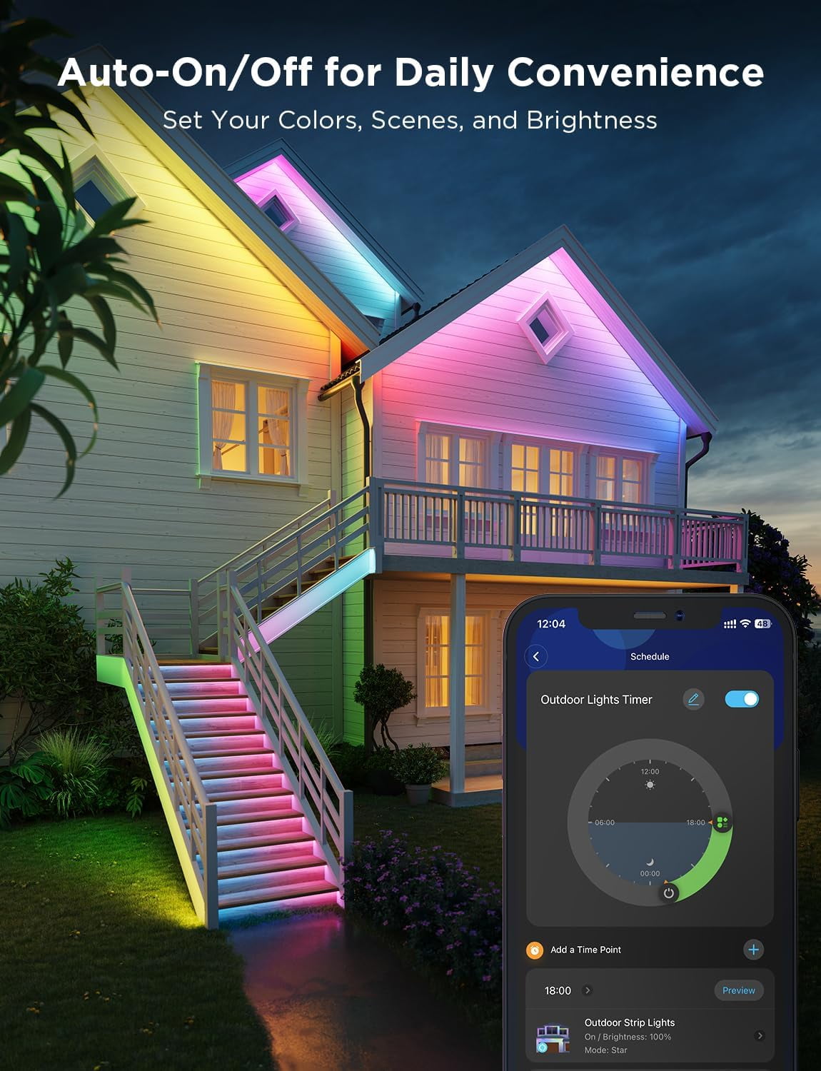 RGBICWW Outdoor LED Strip Lights (32.8 ft)