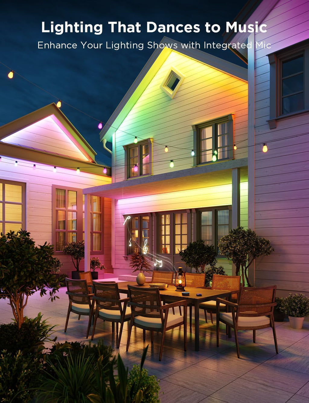 RGBICWW Outdoor LED Strip Lights (32.8 ft)