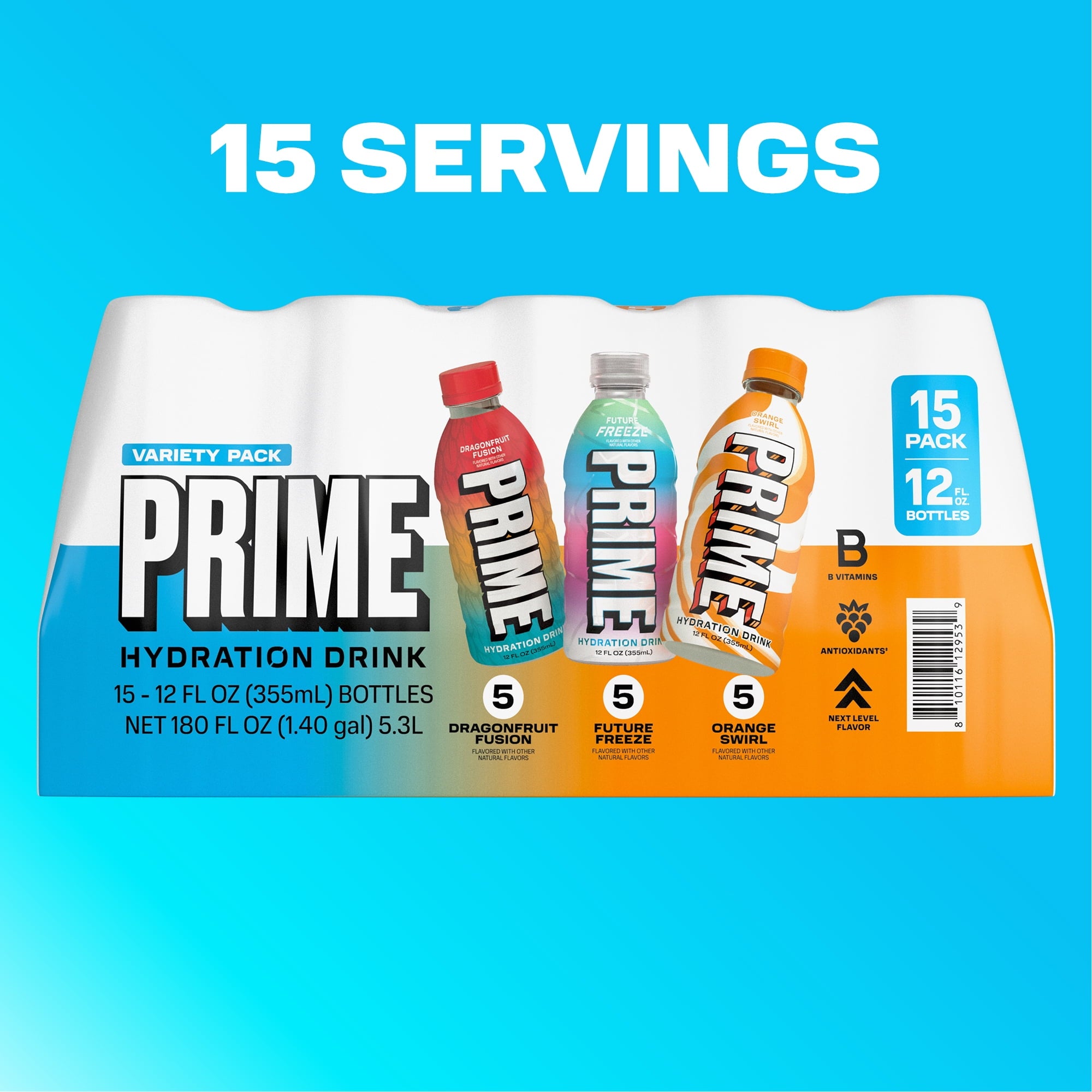 Sports Drink, Variety Pack, Future Freeze, Orange Swirl, Dragonfruit Fusion, 12 fl oz, Bottles