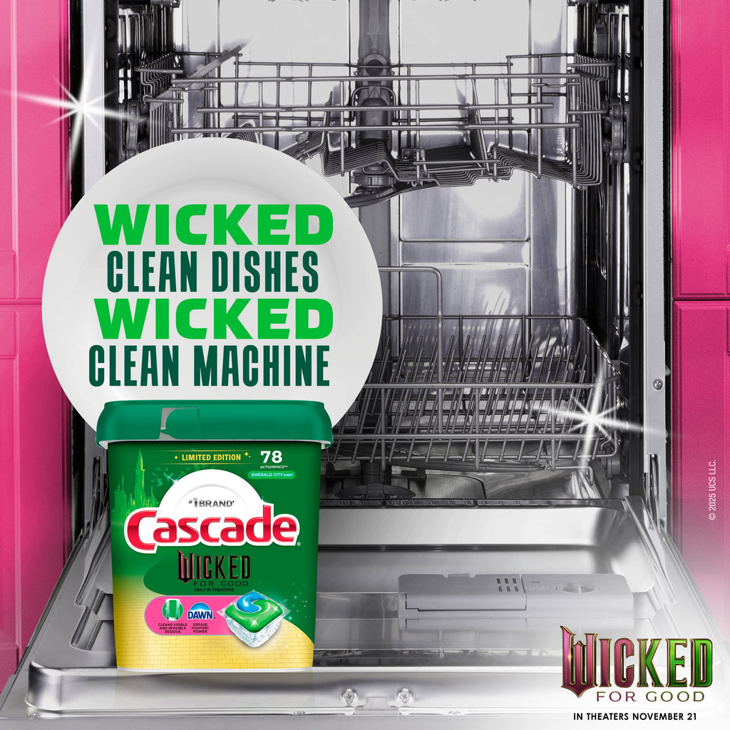 Complete "Wicked: For Good" Limited Edition Dishwasher Pods, Dish Detergent Soap, Emerald City Scent, 78 Count