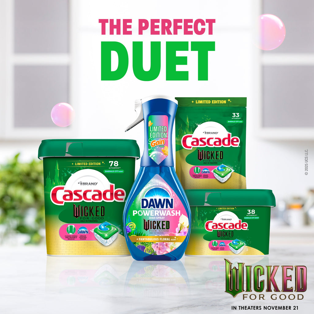 Complete "Wicked: For Good" Limited Edition Dishwasher Pods, Dish Detergent Soap, Emerald City Scent, 78 Count