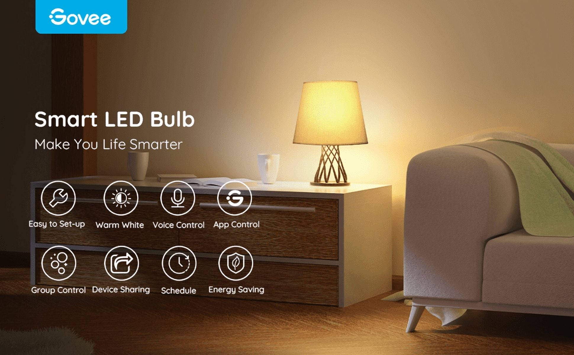 800LM White Light Smart Bulb,Support,Google Assiatant, Home App, 2 pack