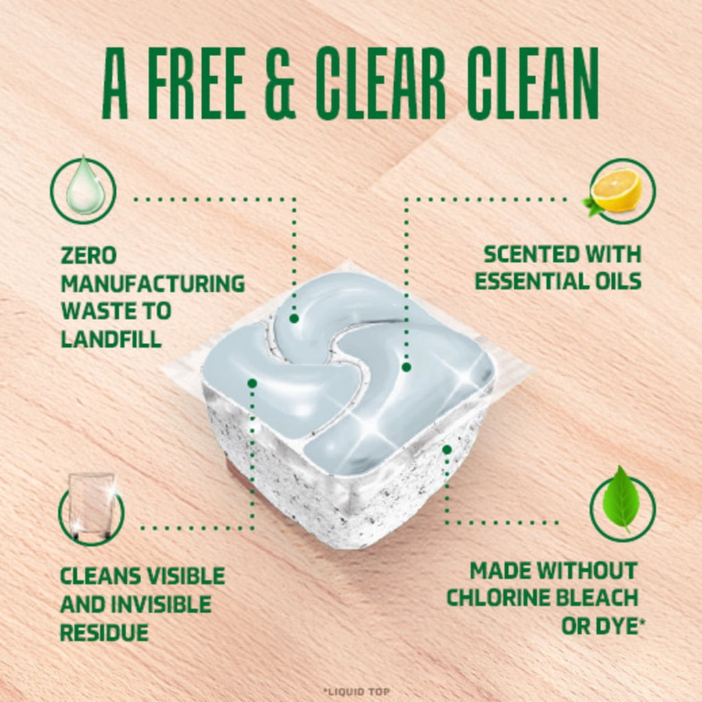 Free &amp; Clear Dishwasher Pods, Dishwasher Detergent, Dish Detergent Soap, Lemon, 47 count