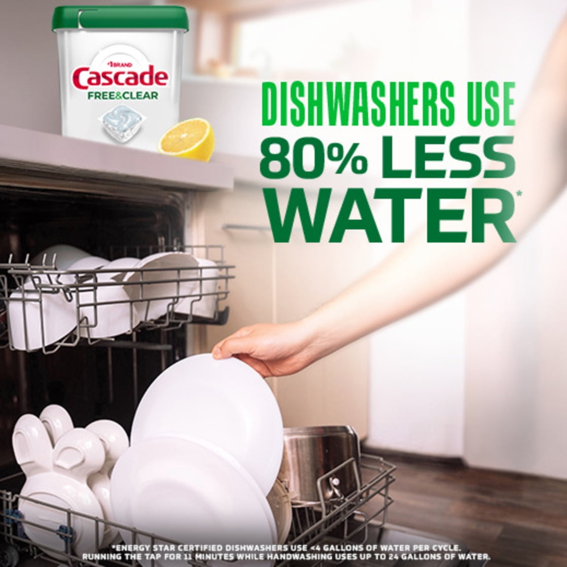 Free &amp; Clear Dishwasher Pods, Dishwasher Detergent, Dish Detergent Soap, Lemon, 47 count