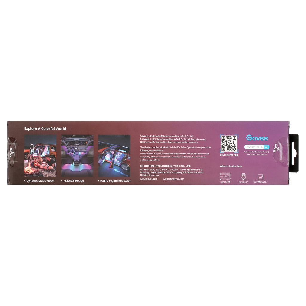 Interior Car LED Lights,RGBIC Color Changing Effect,Smart APP Control,4 Music Mode,4 Pack,0.98 Ft