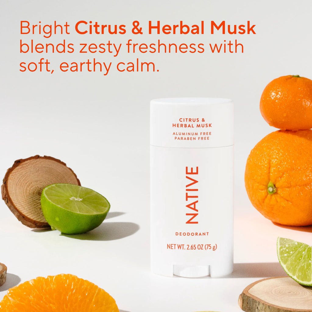 Deodorant, Aluminum Free, Citrus &amp; Herbal Musk, Deodorant for Men and Women, 2.65 oz