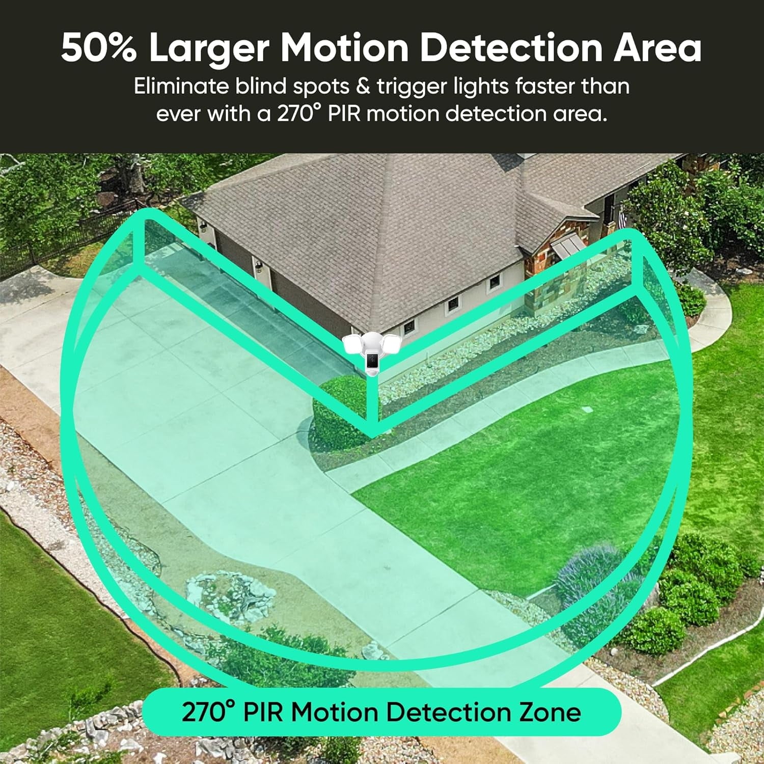 2K HD Outdoor Security Cam, Motion Light, Color Night Vision, 105db Siren, Floodlight Camera v2, 2800-Lumen LEDs