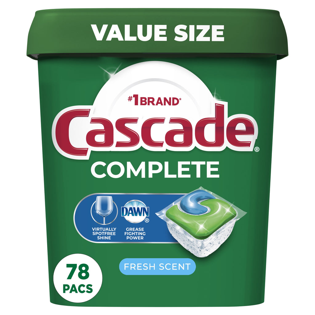 Complete Dishwasher Pods, Action Pacs Dishwasher Detergent, Dishwasher Tabs, Fresh, 78 Count