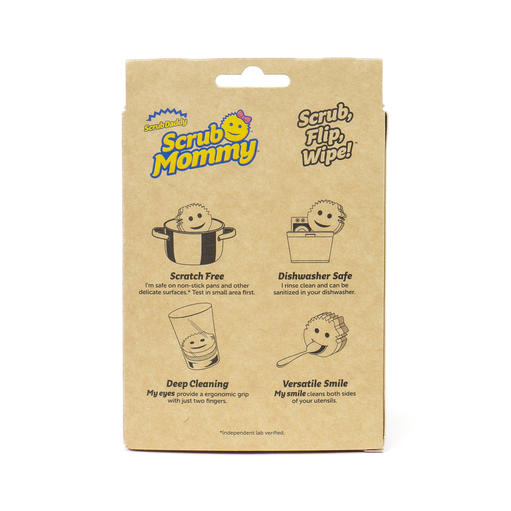 Dye Free Scrub Mommy - Non-Scratch Dish Scrubber Cleaning Sponge Multi-Surface Safe – Dye Free Dual-Sided Dish Sponge for Scrubbing and Wiping, 1 Count