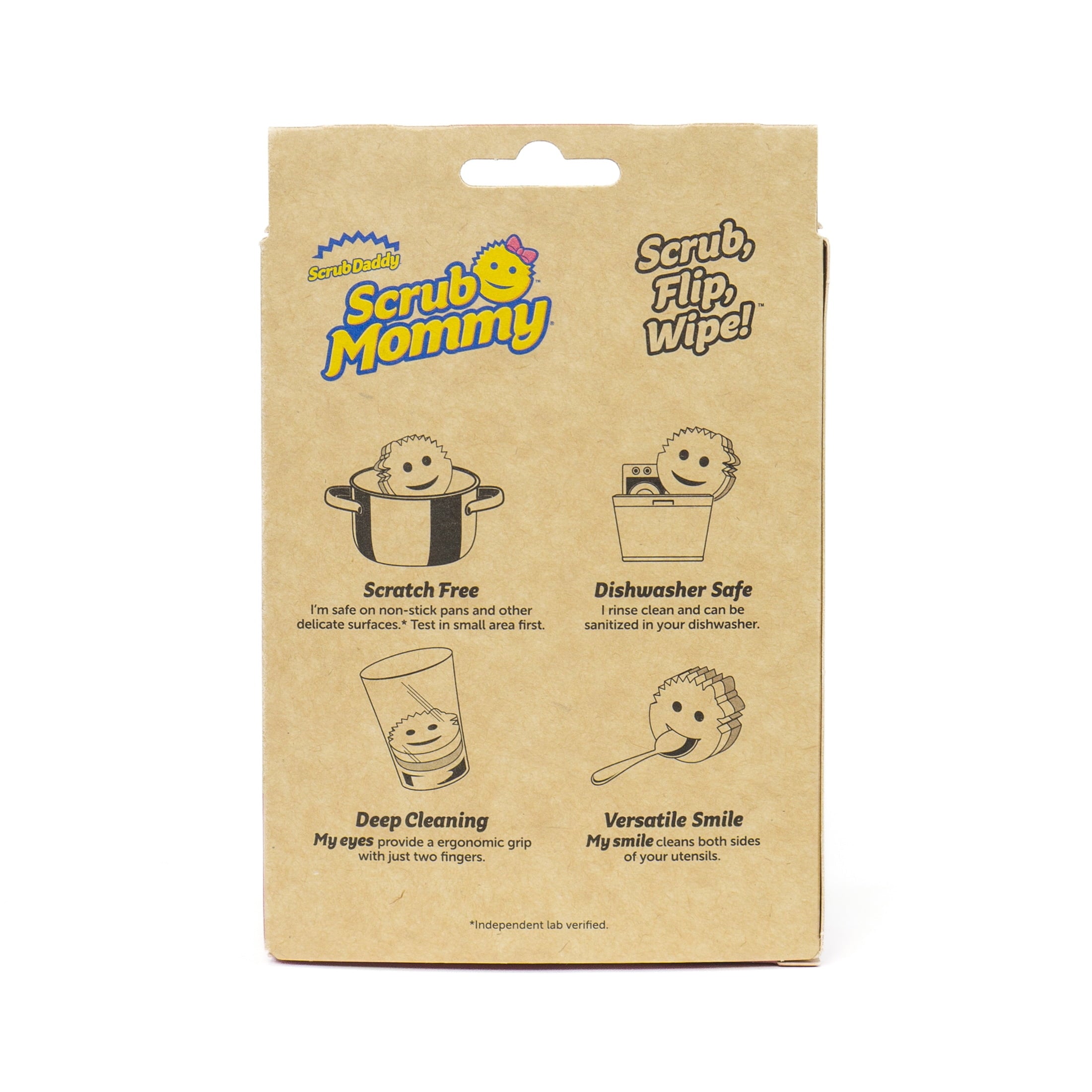 Dye Free Scrub Mommy - Non-Scratch Dish Scrubber Cleaning Sponge Multi-Surface Safe – Dye Free Dual-Sided Dish Sponge for Scrubbing and Wiping, 1 Count