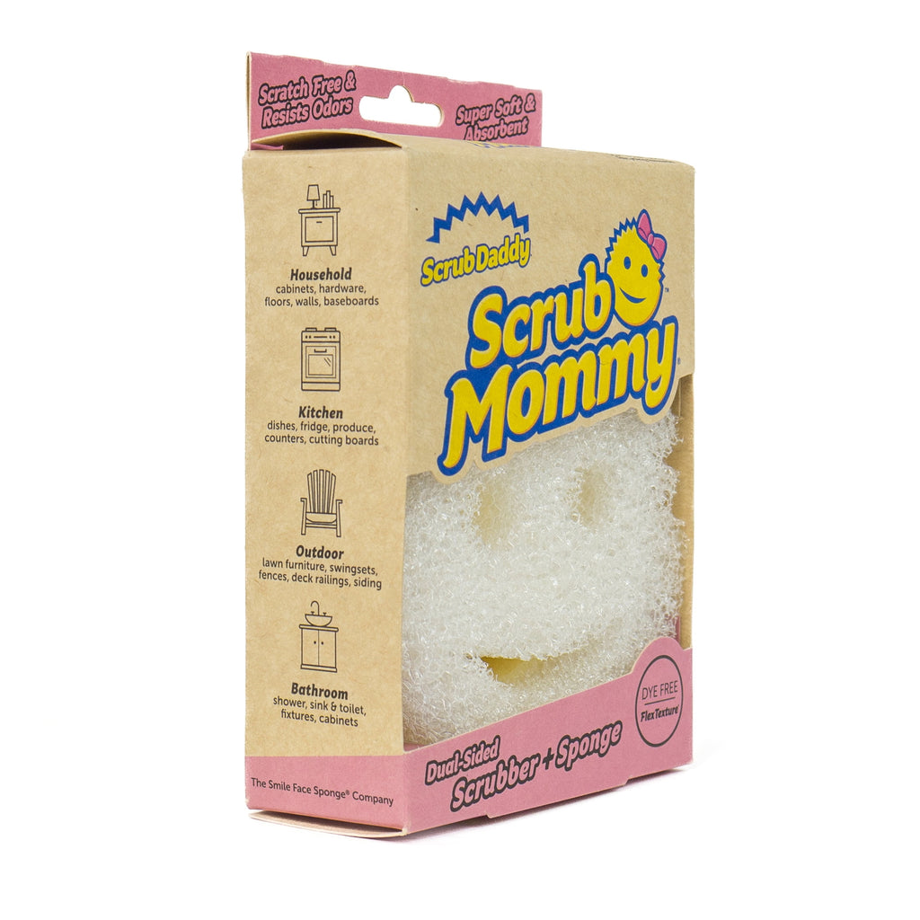 Dye Free Scrub Mommy - Non-Scratch Dish Scrubber Cleaning Sponge Multi-Surface Safe – Dye Free Dual-Sided Dish Sponge for Scrubbing and Wiping, 1 Count